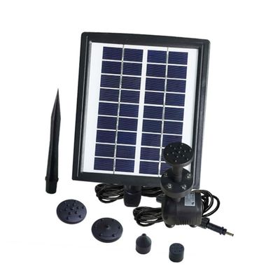 Pond Pump with LED Lights, 4 Nozzles, Tempered Glass, for Garden Fountains