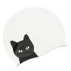 Long-Hair Silicone Swim Cap with Cat Design view 1