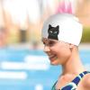 Long-Hair Silicone Swim Cap with Cat Design view 2