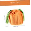 Healvian 4-Pack Halloween Pumpkin Drawstring Candy Bags, Reusable Orange Velvet Gift Bags for Party Favors view 2