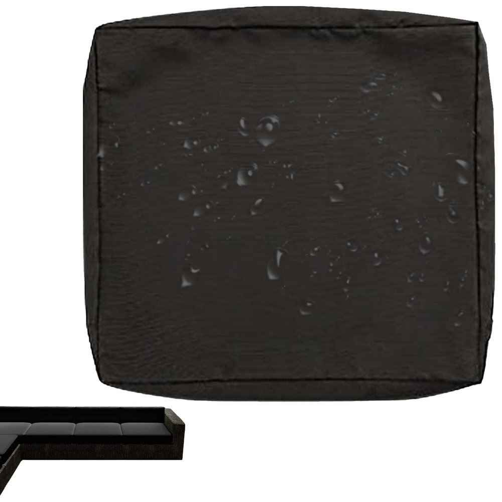 Waterproof Outdoor/Indoor Sofa Cushion Cover, Black, 50 x 45 x 10 cm, 1-Pack