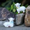 ACAREY 2-Piece Resin Garden Decor, Weather-Resistant Outdoor Duck Couple Figurines, Animal Garden Statues for Farmhouse, Balcony, Living Room, or Office (C) view 1