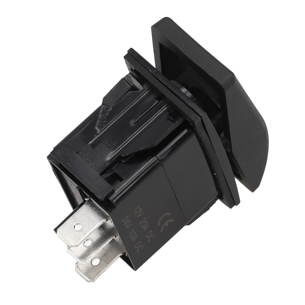 PQYSMVVG SPDT Momentary Rocker Switch, (ON)-Off-(ON), 12/24 VDC, 20A/30A, for Automotive Applications