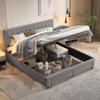 BRILVERDE Upholstered Storage Bed 160 x 200 cm, Gray Velvet view 1