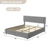 BRILVERDE Upholstered Storage Bed 160 x 200 cm, Gray Velvet view 2