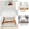 PENIKOKO Waterproof Fitted Tablecloth, Washable and Oil-Resistant, White Plaid view 3