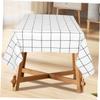 PENIKOKO Waterproof Fitted Tablecloth, Washable and Oil-Resistant, White Plaid view 4