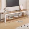 2-Tier TV Stand with Storage, Natural, 120 x 35 cm view 2