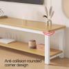 2-Tier TV Stand with Storage, Natural, 120 x 35 cm view 3