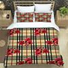 135 x 200 cm Red Floral Microfiber Duvet Cover Set, 3-Piece view 1