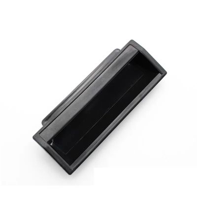 PL012 Concealed Handle for Distribution Box and Cabinet Doors, Nylon Plastic, Filing Cabinet Handle, 1 Pc (Black, T-1.5MM)