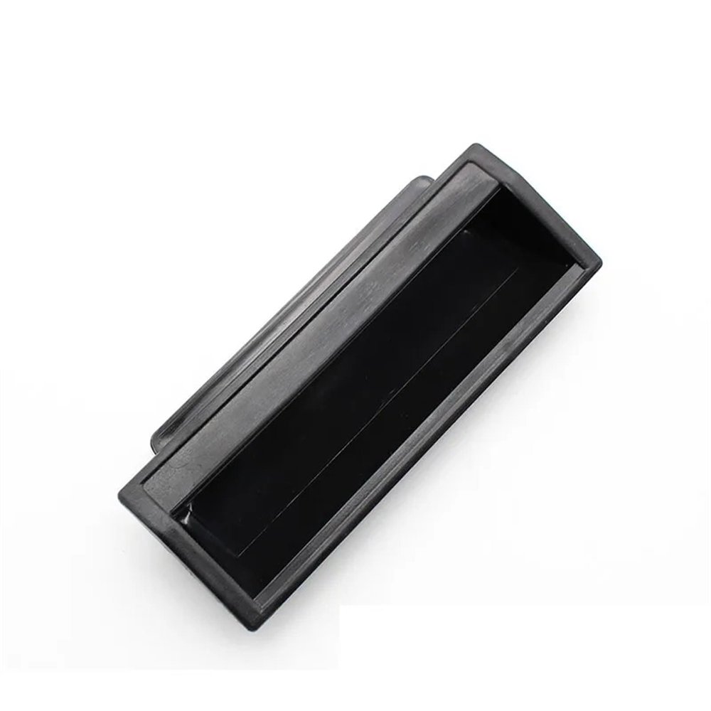 PL012 Concealed Handle for Distribution Box and Cabinet Doors, Nylon Plastic, Filing Cabinet Handle, 1 Pc (Black, T-1.5MM)