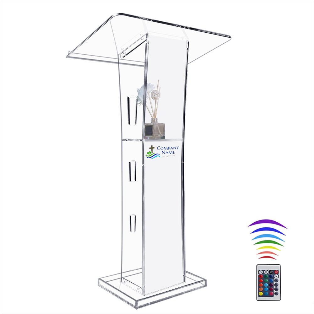 Acrylic Podium Stand for Churches and Events, Black