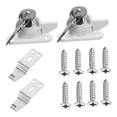 VILLCASE 2-Piece Crescent Locks for Sliding Windows, Window Locks with Keys, Silver Zinc Alloy, Theft Protection for Aluminum, Wood and Vinyl Frames