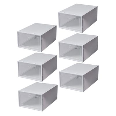Cabilock 6-Pack Transparent Stackable Plastic Shoe Boxes