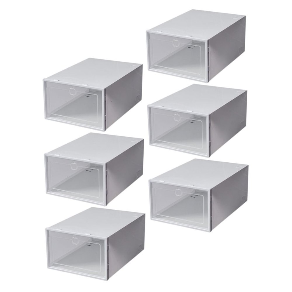 Cabilock 6-Pack Transparent Stackable Plastic Shoe Boxes