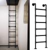KHLMSRXJ Wall-Mounted Attic Ladder, 1.4 m / 1.5 m / 1.6 m / 210 cm / 2.3 m / 2.7 m, Escape Ladder for Basement Window Wells, Industrial Iron-Pipe Bunk Bed Ladder, Load Capacity view 1