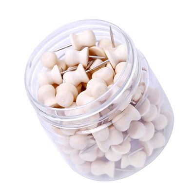 Wooden Thumbtacks, 100 Count, Beige