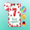 10 Strawberry Invitations for a Girl’s 7th Birthday with Envelopes, Bags, Stickers & Notepads view 3