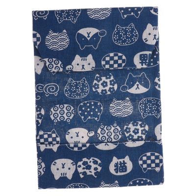 Artibetter Washable Cotton and Linen Cat Book Cover, Blue