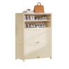 Narrow Tall White Bamboo Shoe Cabinet, 80 x 32 x 106 cm view 1