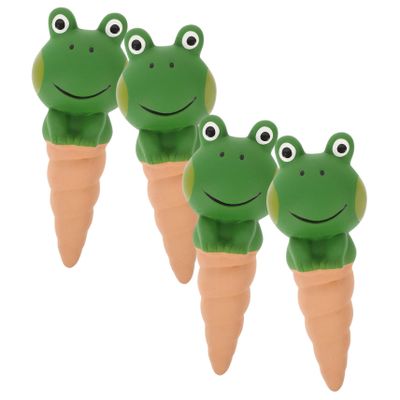 4-Piece Self-Watering Ceramic Plant Spikes, Green, for Flowers