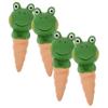4-Piece Self-Watering Ceramic Plant Spikes, Green, for Flowers view 1