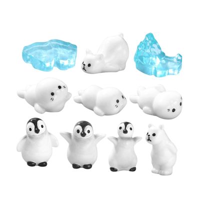 Abaodam Miniature Polar Bear, Penguin, and Seal Resin Figures for Balcony and Home