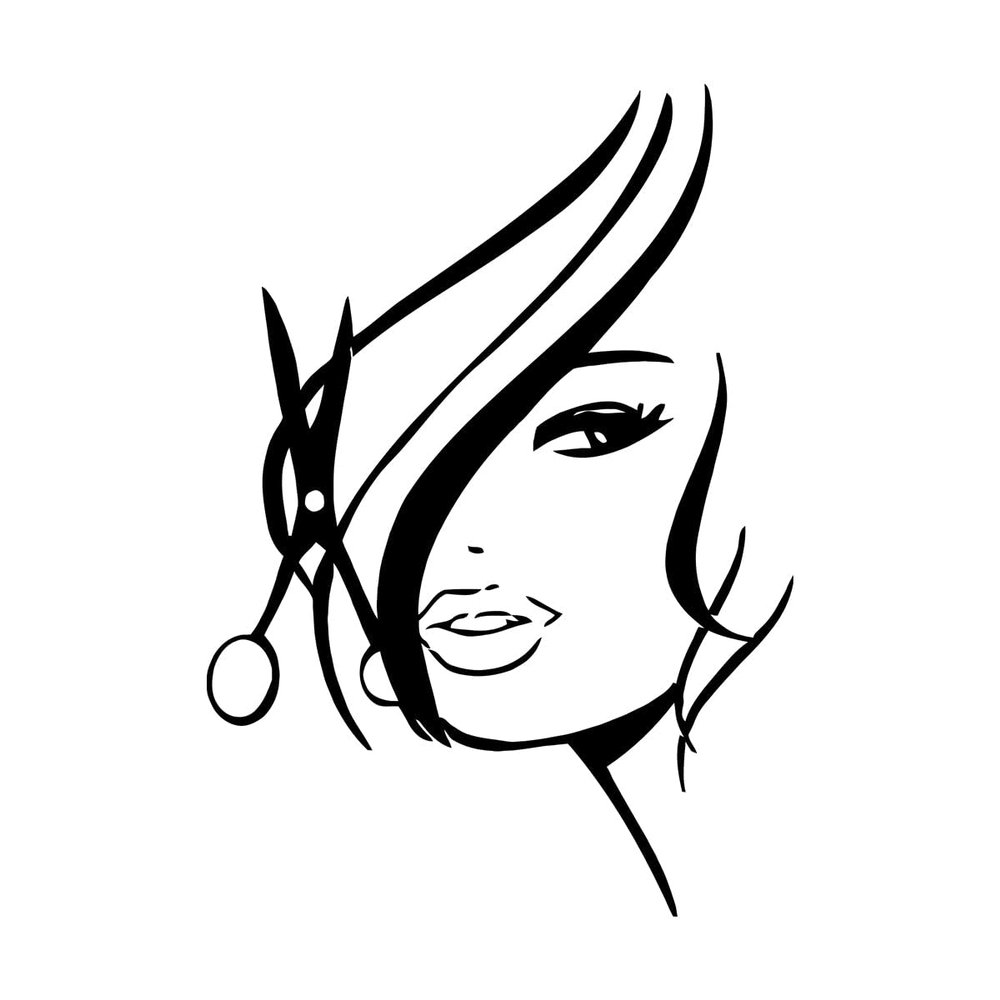 Fine-Cut Hair Salon Beauty Decal, 34 x 48.3 cm, Self-Adhesive, Black