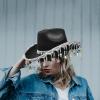 Bling Cowboy Hat for Women, Glitter Cowgirl Party Costume Hat with Five-Point Star Tassels view 2