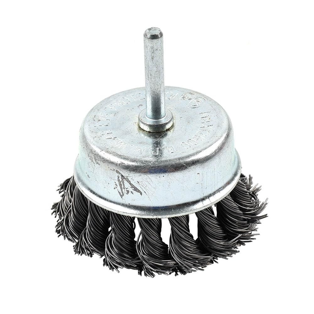 YFUK 1-Piece 75 mm Twist-Knot Cup Wire Brush