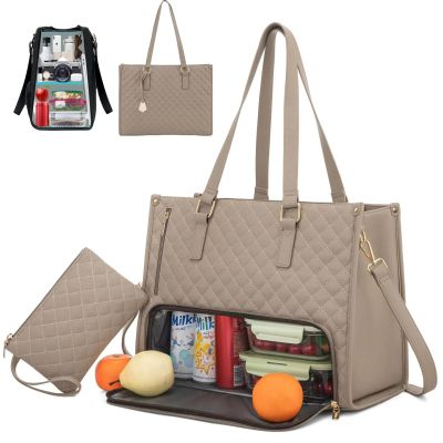 Women's 2-in-1 Lunch Tote with Insulated Lunch Compartment, Laptop Sleeve (Style A)