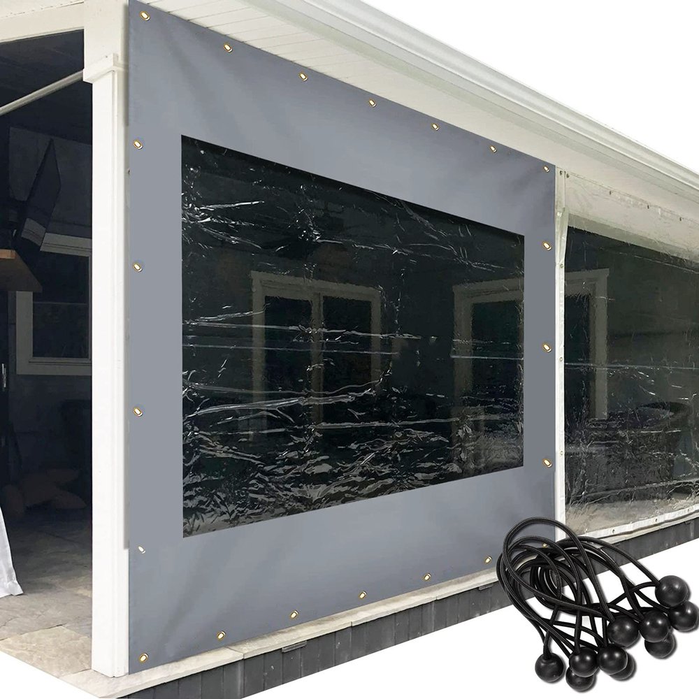 Outdoor Tarp Cover for Pergola, Waterproof PVC Side Panels
