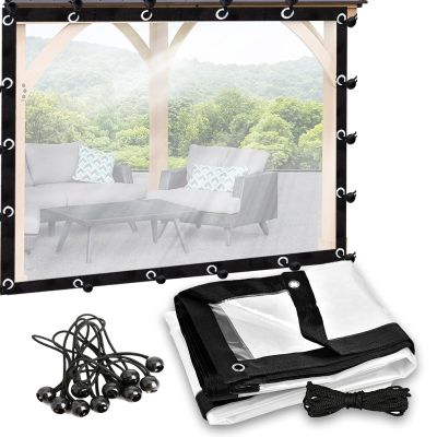 Dustproof Transparent Vinyl Tarp, Waterproof Greenhouse and Patio Gazebo Cover
