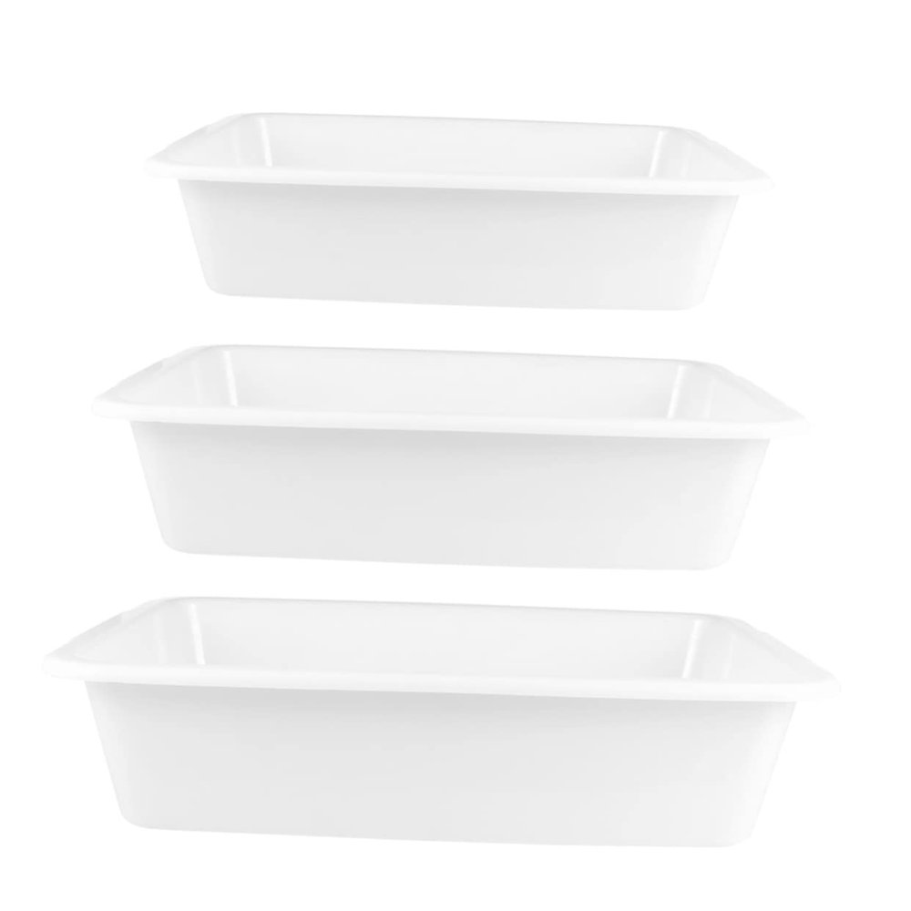 Cabilock 3-Piece Acid- and Alkali-Resistant Plastic Laboratory Tray Set in Various Sizes for Chemistry Classes, Laboratories, and Testing Institutes