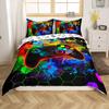 Loussiesd Colorful Gaming Bedding Set, 135 x 200 cm, Geometric Honeycomb Game Controller Design view 2