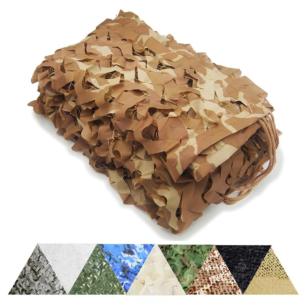 PQPQLI Lightweight Camouflage Net, 3.0 x 3.0 m, Portable Net for Camping, Birdwatching and Wildlife Photography (Desert Color, 2.5 x 6.0 m)