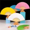 HEUchuan Paper and Bamboo Folding Hand Fans, Black, 3-Pack view 2