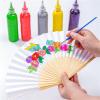 HEUchuan Paper and Bamboo Folding Hand Fans, Black, 3-Pack view 3