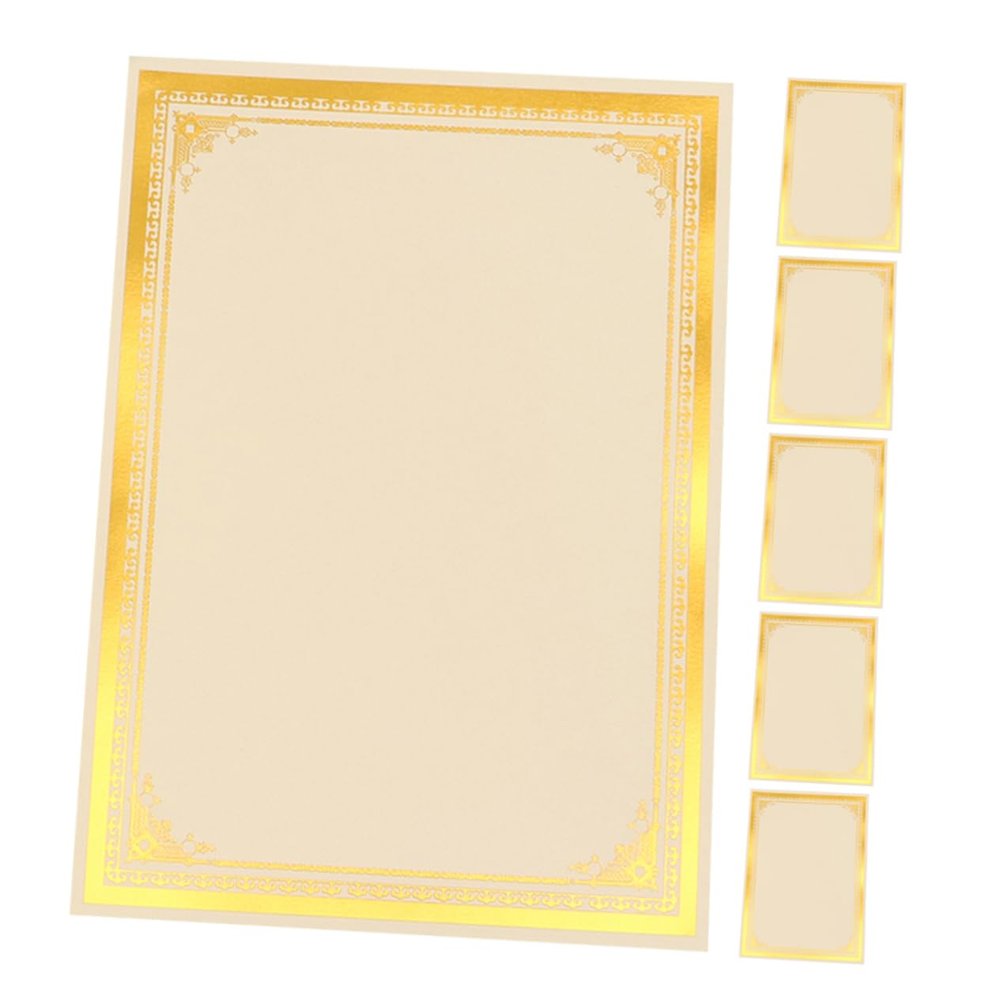 6 Printable Certificate Papers with Gold Border