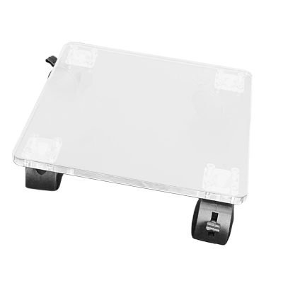 Rolling Plant Caddy with Wheels, Transparent Acrylic Square Plant Stand