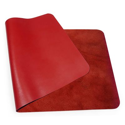 Waterproof Leather Desk Mat, 90 x 40 cm Large Non-Slip Office Mouse Pad, Easy-to-Clean Desk Protector for Laptops and Desks (Red, 60 x 30 cm)
