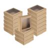 QUARKZMAN 30 Kraft Soap Boxes, 4.1 x 4.1 x 1.2 in, Mini Boxes with Clear Window, Brown view 1