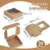 QUARKZMAN 30 Kraft Soap Boxes, 4.1 x 4.1 x 1.2 in, Mini Boxes with Clear Window, Brown view 2