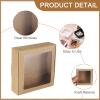 QUARKZMAN 30 Kraft Soap Boxes, 4.1 x 4.1 x 1.2 in, Mini Boxes with Clear Window, Brown view 3