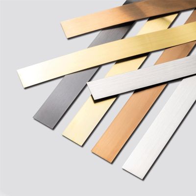 LKYJD 25 mm × 12 m Self-Adhesive Flexible Stainless Steel Wall Trim, Gold