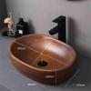 Vintage Oval Countertop Bathroom Sink with Accessories view 2