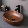 Vintage Oval Countertop Bathroom Sink with Accessories view 3