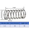 5-Piece 304 Stainless Steel Compression Spring Set, 2.5 mm Wire, 25 mm OD, 30 mm Length view 2