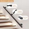 13 ft Wall-Mounted Wrought-Iron Stair Handrail for Indoor and Outdoor Use view 3